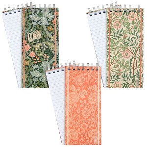 The Gifted Stationery 3-Pack William Morris Long Top Spiral Lined Notepads Notebooks, 200 Pages, 8.4 x 3.75 in - 1 of 4