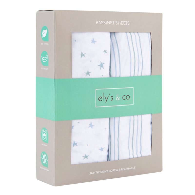 Ely's & Co. Baby Fitted Crib Sheet 100% Combed Jersey Cotton for Baby Boy 2 Pack, 4 of 6