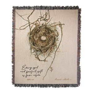 Nest Every Good and Perfect Gift 50x60 inch Throw Inspirational Tapestry by Manual Woodworkers and Weavers - 1 of 3