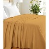 HomeRoots Twin Mustard Cotton Waffle Weave Honeycomb Blanket - 2 of 4