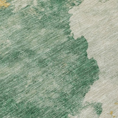 HomeRoots 9' X 12' Emerald And Gold Abstract Washable Indoor Outdoor Area Rug