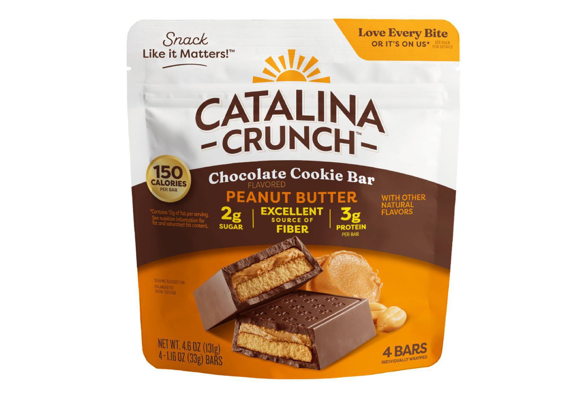Catalina Crunch Cookie Bar Peanut Butter Chocolate - 4.6z/4ct