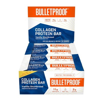 Bulletproof Collagen Protein Bar - Vanilla Shortbread - 12pk