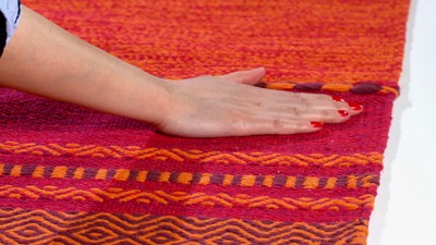 Montauk Red and Orange Handwoven Cotton Area Rug 6' x 9'