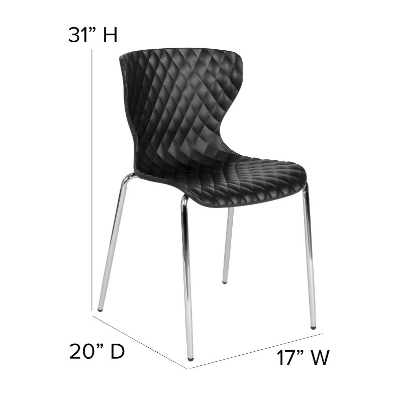 Emma and Oliver Contemporary Design Accent Dining Plastic Stack Chair, 4 of 11
