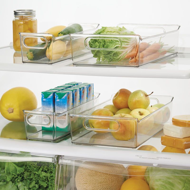 mDesign Plastic Food Storage Bins for Kitchen, Pantry, Handles, Set of 4 - Clear, 3 of 9