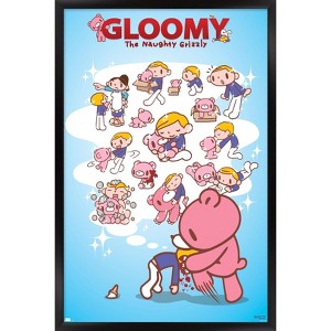 Trends International Gloomy Bear - Knee To The Face Framed Wall Poster Prints - 1 of 4