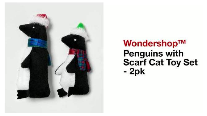 Penguins with Scarf Cat Toy Set - 2pk - Wondershop&#8482;, 2 of 5, play video