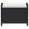 vidaXL Patio Stool with Cushion Black 22.8"x18.1"x18.1" Poly Rattan - 4 of 4