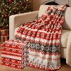 Lomsoe Christmas Blanket Red Reindeer Flannel Throw Warm Blanket for Couch Bedroom Bed Sofa Office Winter Travel. - 2 of 4