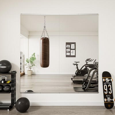 2PCS Polished 26 in. W x 60 in. Modern Rectangular Tempered Glass Wall Mirror