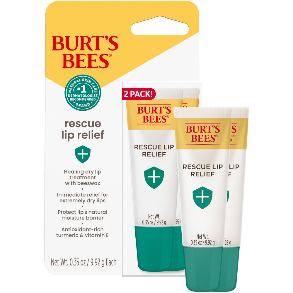 Burt's Bees Rescue Lip Relief Lip Balm - 0.35oz/2ct