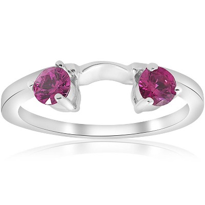 Pompeii3 1/2ct Ruby Wrap Engagement Guard Ring 14K White Gold
