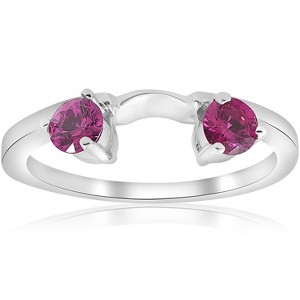 Pompeii3 1/2ct Ruby Wrap Engagement Guard Ring 14K White Gold - 1 of 4