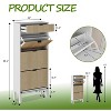 Shoe Cabinet Storage for Entryway, Freestanding Shoe Organizer with 3 Flip Fluted Doors and 1 Drawer - 2 of 4