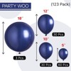 PartyWoo Balloons Navy Blue Pearl 18 12 10 5 Inch 123 pcs - 4 of 4