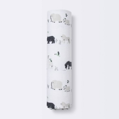 Image of Muslin Swaddle Blanket - Cloud Island™ Two by Two Animals