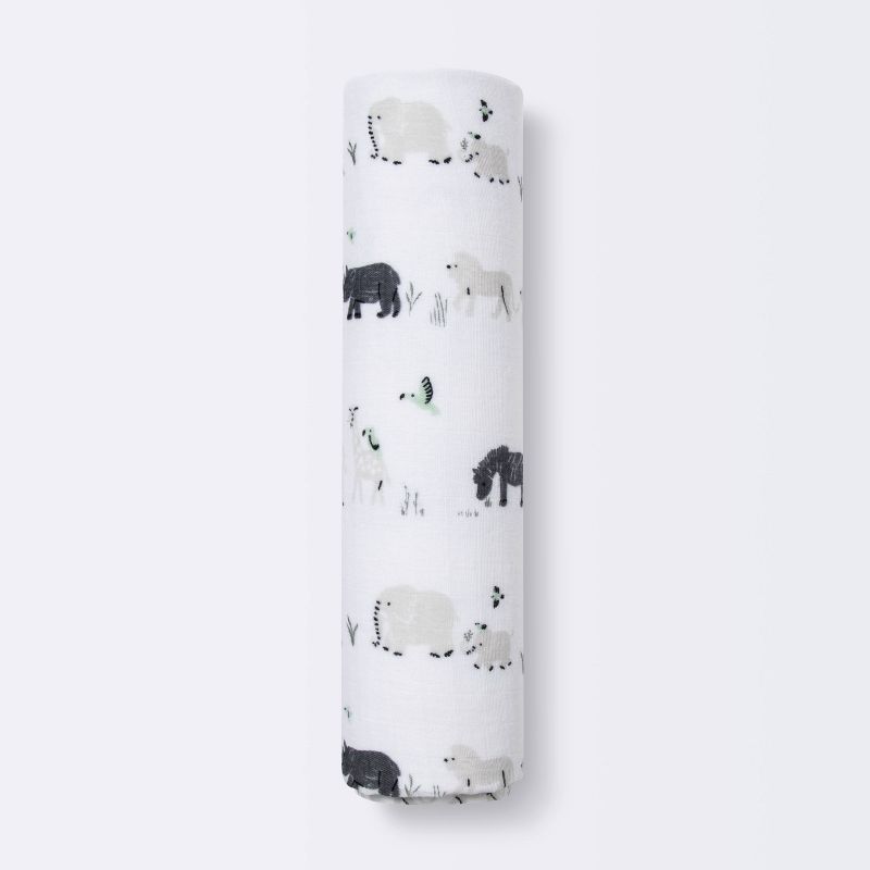 Muslin Swaddle Blanket - Cloud Island&#8482; Two by Two Animals, 1 of 6