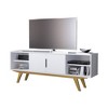 Sedona TV Stand for TVs up to 60" White - Boahaus: Modern Console with Open Shelves & Splayed Legs - 4 of 4