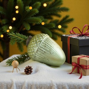 FURNIinspire Decorative Holiday Scene Props Glass Pine Cones Hanging Ornaments for Christmas Tree Holiday Party, Green, 2.8"*2.8"*4.3" - 1 of 4