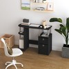 HOMLUX Simplistic Computer Desk Study Writing Workstation w/ Side Shelf & 2 Storage Bins - 3 of 4