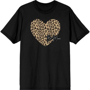 V Day Cheetah Heart Be Mine Crew Neck Short Sleeve Adult T-shirt - 1 of 2