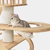 Modern Wooden Cat Tower,Beige,43.3" W × 23.62" D × 76.38" H - 3 of 4