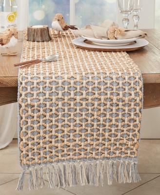 Natural Jute and Gray Woven Rope Table Runner