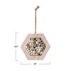 Storied Home Paulownia Wood and Bamboo Hexagon Shaped Insect House with Jute Hanger, Natural - 3 of 3