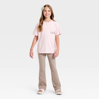 Детские Cat & Jack Girls' Short Sleeve Oversized Graphic T-Shirt - Cat & Jack™ Light Pink S — фото 4