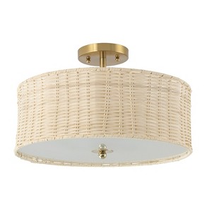 C Cattleya 3-Light Woven Rattan Semi-Flush Mount Ceiling Light - 1 of 4