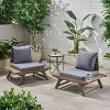 Sedona 2pk Acacia Wood Club Chairs Gray/Dark Gray - Christopher Knight Home: Weather-Resistant Patio Accent Chairs - 2 of 4