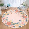 Modern Floral Rug Washable Rug with Non Slip Backing Low Pile Indoor Carpet Foldable Soft Floor Cover for Living Roo Bedroom Office - 3 of 4