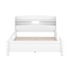 Bellemave Wood Full Size Platform Bed with Built-in LED Light, Storage Headboard and Guardrail,  White - 4 of 4