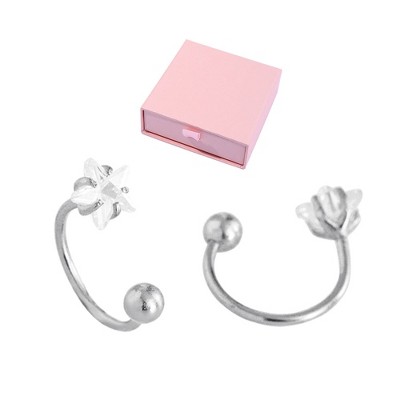 Splendid Gold Earrings for Women – Stylish White Gold Hoop Earrings with Exquisite Gold Huggies, Push-in Flat Back Stud Earrings