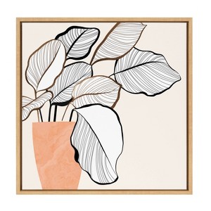 22" x 22" Sylvie Botanical Calathea IV by Dominique Vari: Bedroom Decor, Modern Art - Kate & Laurel All Things Decor - 1 of 4