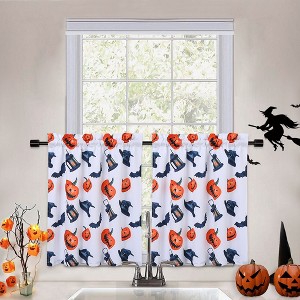 Halloween Kitchen Tier Curtains Decorative Curtains for Living Room Bedroom - 1 of 4