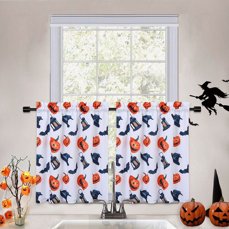 Halloween Kitchen Tier Curtains Decorative Curtains for Living Room Bedroom, 1 of 8