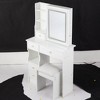 Okak Vanity Table with Drawers and Lights, 41" Large Size Left Drawer Desktop and Cushioned Stool, Extra Large Touch Control LED Mirror - 4 of 4
