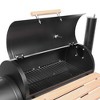 DOMETOUR Steel Charcoal Grill with Offset Smoker, Painted Finish, Food Contact Safe, Enclosed Cart, with Barrel Grill for Outdoor Camping - 4 of 4