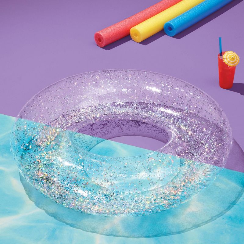 36" Inflatable Glitter Swim Tube - Sun Squad™, 3 of 7