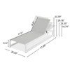 VisioGear 2-Piece Outdoor Chaise Lounge with 5-Level Adjustable for Patio, Poolside, Gray&White, 77"*26.5"*10.5" - 3 of 4