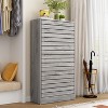 Famapy Wood Grain Design Shoe Cabinet Entryway Shoe Rack 3 Tier Shelves - 2 of 4