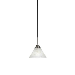 Toltec Lighting Paramount 1 - Light Pendant in  Matte Black/Brushed Nickel with 7" Gold Ice Shade - 1 of 1