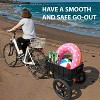 2-in-1 Bike Cargo Trailer Pushcart, Bicycle Trailer with Removable Box and Waterproof Cover, Pushcart Stroller with Tow Hitch and Removable Handlebar - 3 of 4