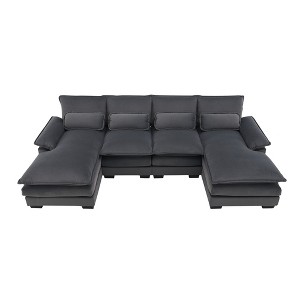 NicBex Modern 110" Sectional Sofa Modular U Shaped Sofa Couch with Waist Pillows for Living Room Apartment - 1 of 4