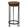 Kate and Laurel Espada Round Metal Nesting Table, 2 Piece, Rustic Brown and Black - 4 of 4