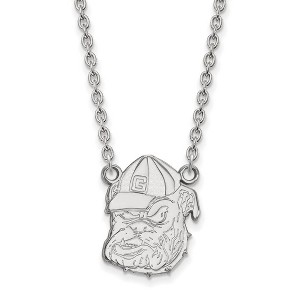 Black Bow Jewelry 10k White Gold Georgia Bulldogs NCAA Necklace 18 Inch - 1 of 4