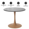 LeisureMod Bristol 27" Round Dining Table with Sintered Stone Top and Natural Wood Steel Pedestal Base for Modern Kitchen and Dining Room - 4 of 4