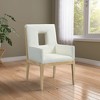 Meridian Furniture,Gwendolyn Vegan Leather Dining Arm Chair - 2 of 4